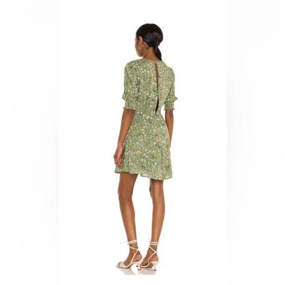 MINKPINK A-Line dress, green floral - Picture 3 of 6